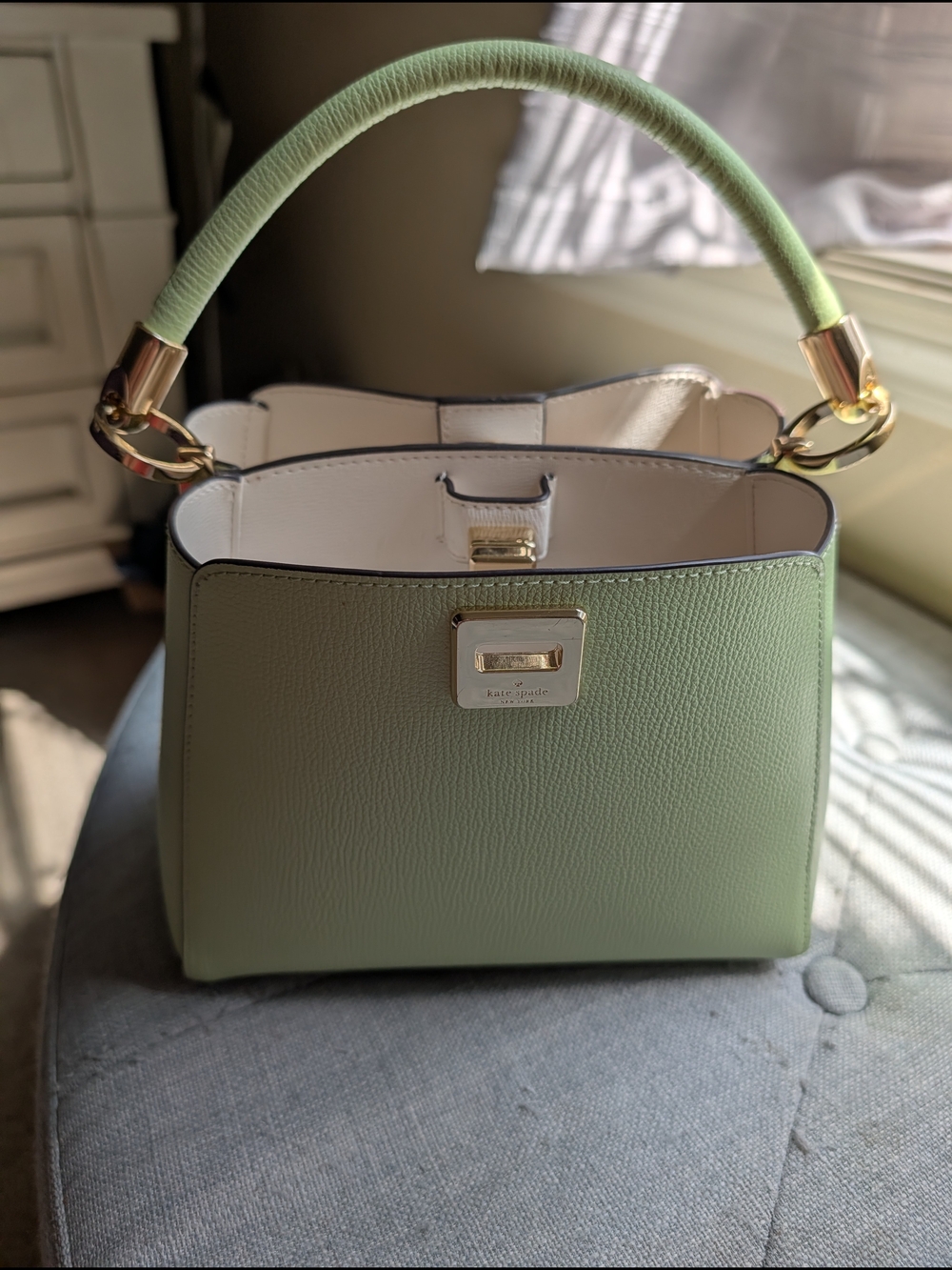 kate spade Light Green Top-Handle Satchel with Gold Hardware - Picture 5 of 6